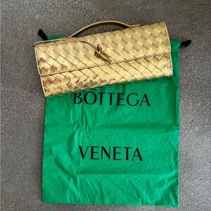 Bottega Veneta Gold Andiamo Clutch